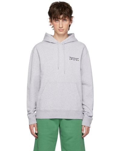 Maison Kitsuné Gray Embroidered Hoodie - Multicolor