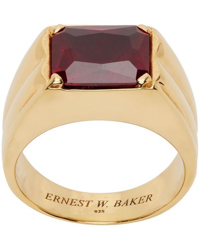 Ernest W. Baker Large Stone Ring - Metallic