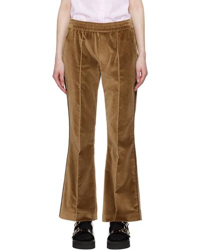 Ernest W. Baker Tan Flare Trousers - Natural