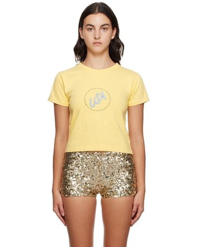 Bode Yellow 'usa' T-shirt - Multicolour