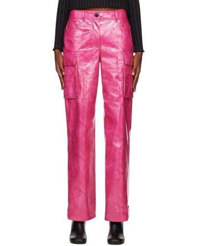 Stand Studio Pink Ada Faux-leather Trousers
