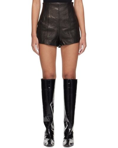 Khaite Black 'the Lenman' Leather Shorts