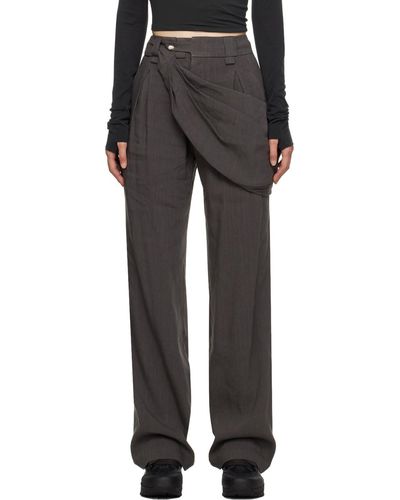 Hyein Seo Belt Bag Trousers - Black