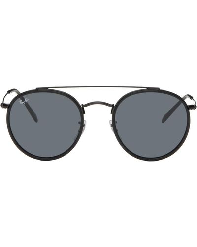 Ray-Ban Round Double Bridge Sunglasses - Black