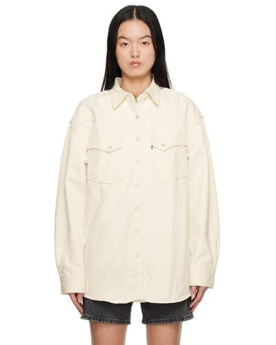 Levi's Off-white Relaxed-fit Denim Shirt - Natural