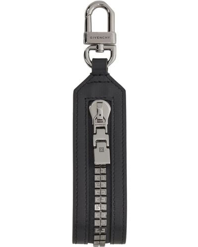Givenchy Porte-clés gris à glissière et à logos 4g - Noir