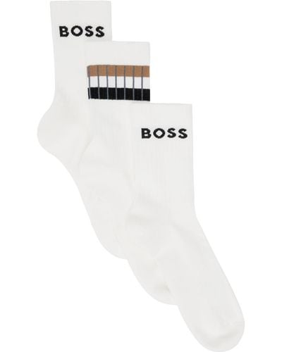 BOSS Three-Pack Socks - White