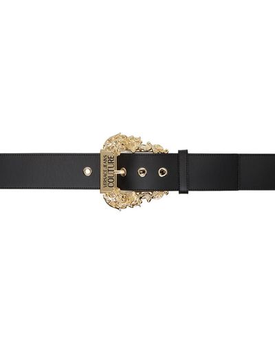 Versace Black & Gold Couture1 Leather Belt