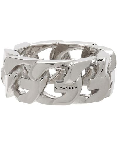 Givenchy シルバー G チェーン リング - メタリック
