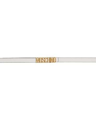 Moschino White Logo Belt - Black