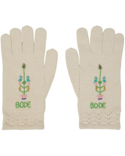 Bode Off-white Beaded Gloves