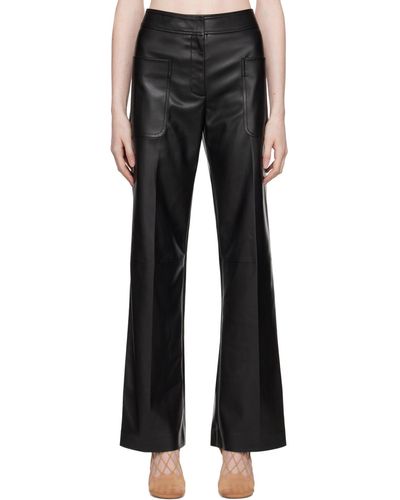 Stella McCartney Pantalon ample noir en cuir synthétique