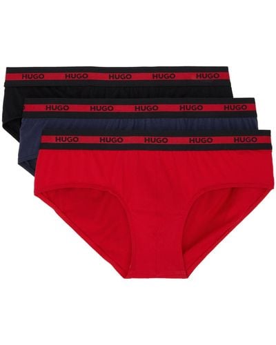 HUGO Three-pack Multicolour Briefs - Red