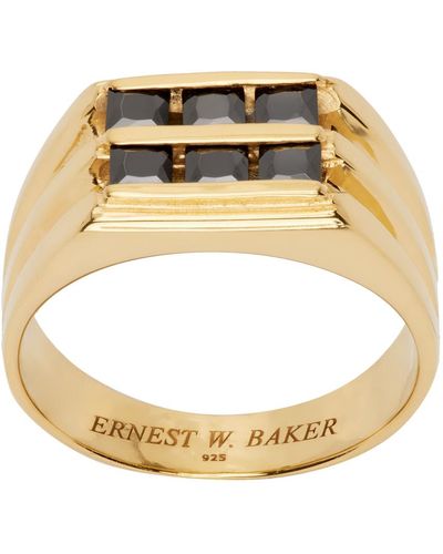 Ernest W. Baker Bague dorée à zircones cubiques - Métallisé
