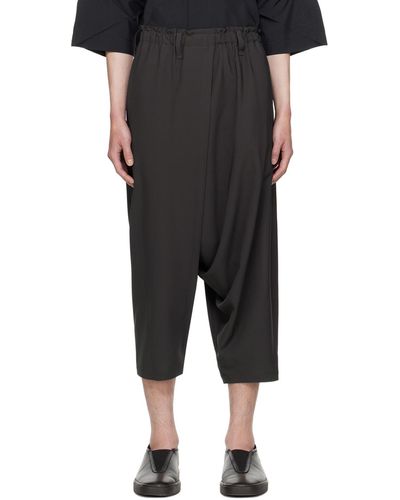 132 5. Issey Miyake Pantalon sans coutures basic gris - Noir