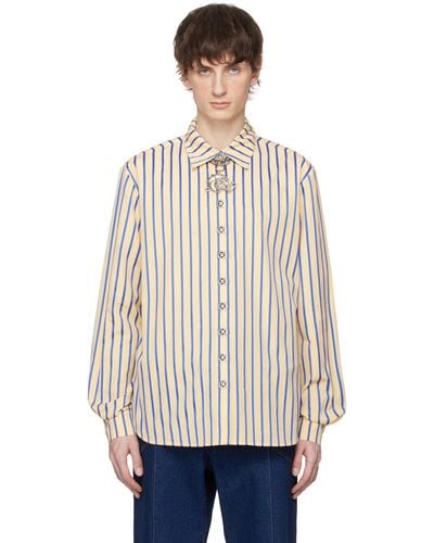 Chopova Lowena Yellow & Blue Guildhall Shirt - White
