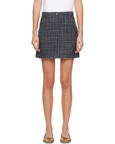 A.P.C. . Navy Rebekah Miniskirt - Black