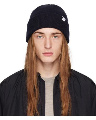 Norse Projects Navy Rib Beanie - Black