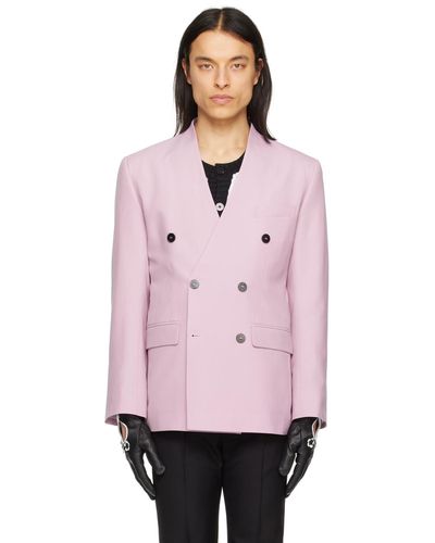Ernest W. Baker Double-breasted Blazer - Pink