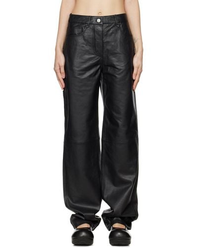REMAIN Birger Christensen Charlene Leather Pants - Black