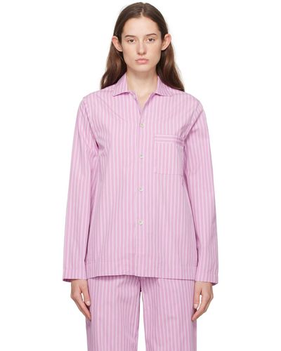 Tekla Long Sleeve Pajama Shirt - Pink