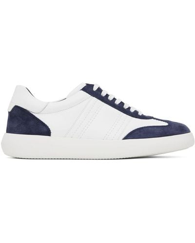 Brioni White & Navy Suede And Calf Leather Trainers - Black