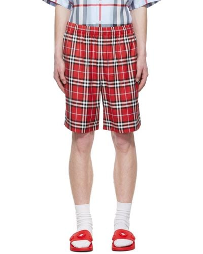 Burberry Red Viscose Shorts