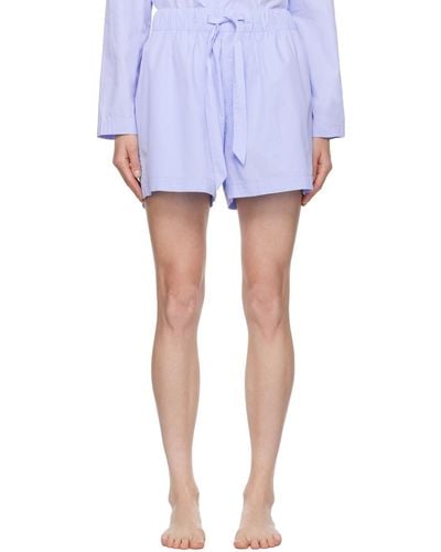 Tekla Drawstring Pajama Shorts - Blue