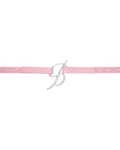 Blumarine Pink Eyelet Belt - Black