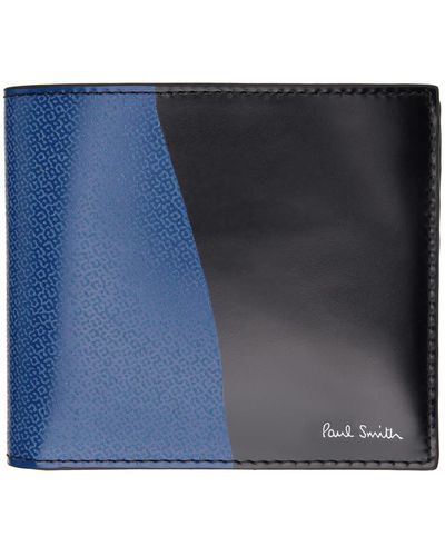 Paul Smith Portefeuille noir et bleu à motif graphique imprimé