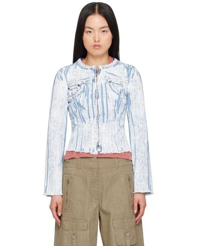 Acne Studios Pigment Print Denim Jacket - Blue