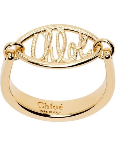 Chloé Gold Darcey Lace Ring - Metallic