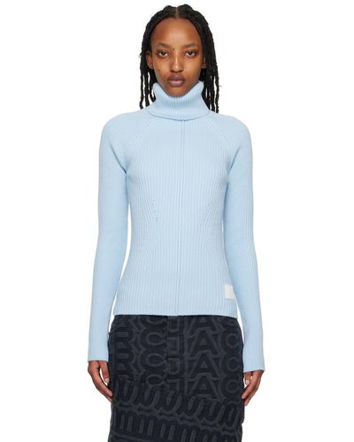 Marc Jacobs Blue 'the Ribbed' Turtleneck