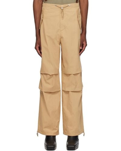 Dion Lee Beige toggle Parachute Trousers - Natural