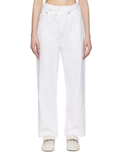 Agolde White Criss Cross Upsized Jeans