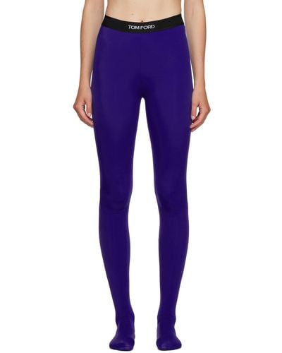 Tom Ford Blue Jacquard leggings