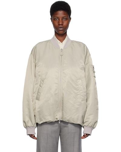 Low Classic Taupe Reversible Bomber Jacket - Natural