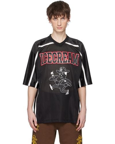 ICECREAM Football Jersey T-shirt - Black