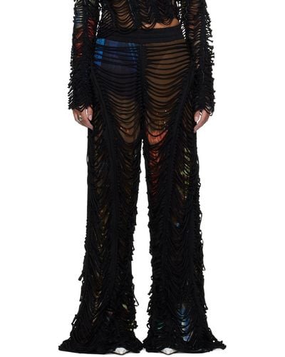 Jean Paul Gaultier Shayne Oliver Edition 'The Slashed City' Lounge Trousers - Black