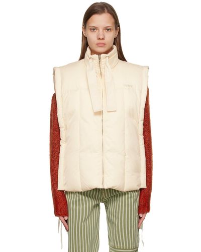 Ganni Off-white Oversized Puff Vest - Multicolour