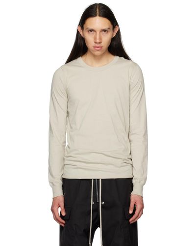 Rick Owens Off-white Basic Long Sleeve T-shirt - Black