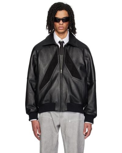 1017 ALYX 9SM Appliqué Leather Jacket - Black