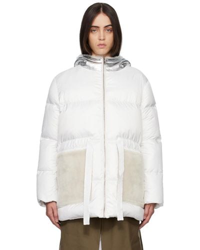 Yves Salomon Quilted Down Jacket - White