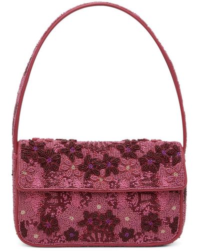 STAUD Sac tommy rose à perles - Rouge