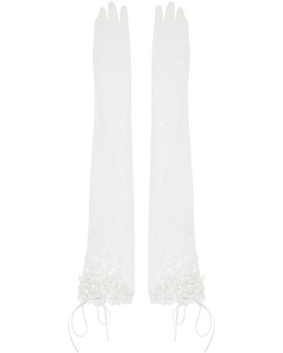ShuShu/Tong Ssense Exclusive Sequinned Sheer Gloves - White