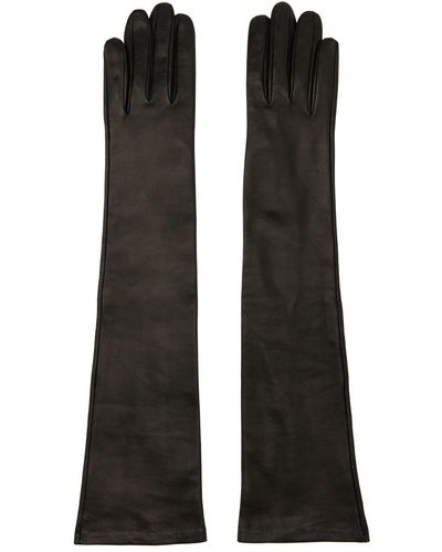 Dries Van Noten Long Leather Gloves - Black