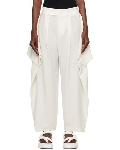 Issey Miyake Off-white Square One Solid Trousers