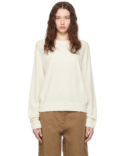 Lacoste Off-white Crewneck Sweater - Natural