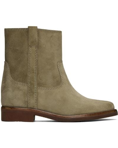 Isabel Marant Taupe Susee Boots - Green