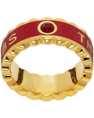 Marc Jacobs Gold & Red 'the Medallion' Ring - Multicolor